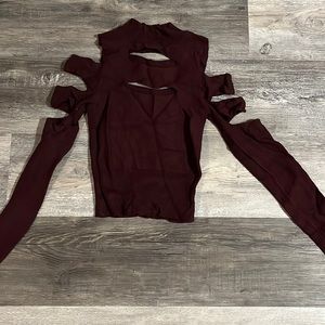 Slice long sleeve turtle neck top